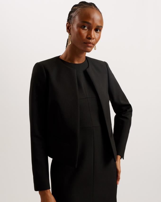 Veste Ted Baker Cropped Tailored Open Noir Femme | NJP-91696310